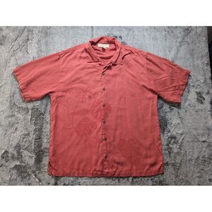 Tommy Bahama Short Sleeve Hawaiian Shirt Men's Size Large Pink